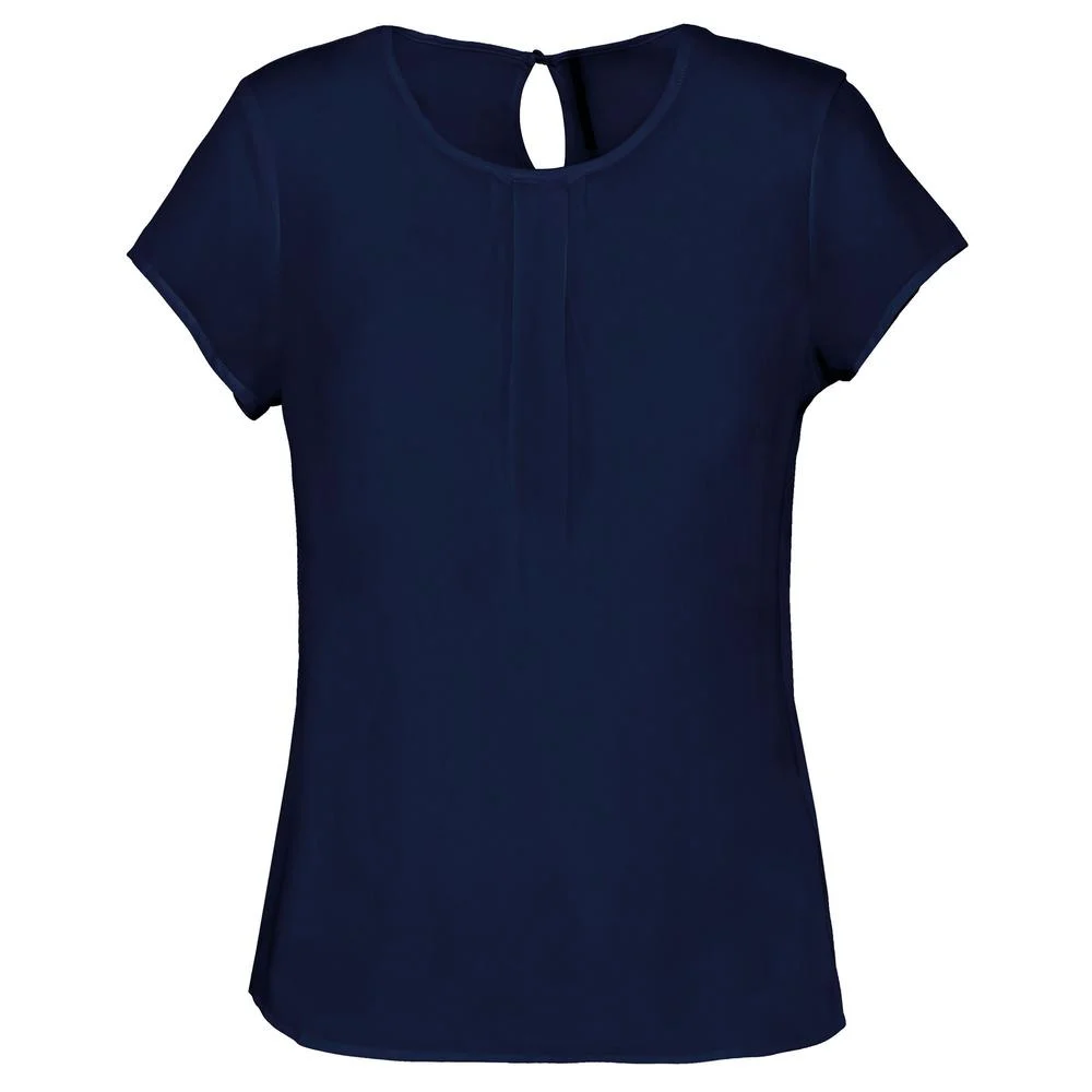 Kariban K5002 Blouse Korte Mouwen Dames – Diep zeeblauw