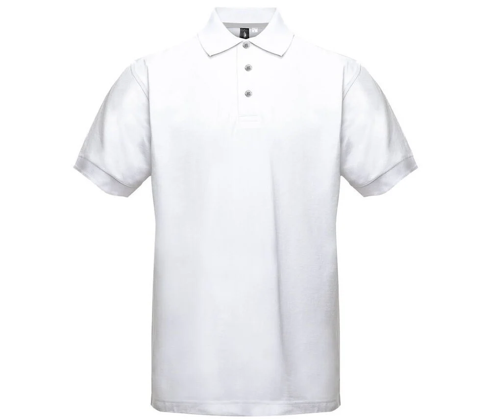 Black&Match BM100 Polo met Contrasterende Knopen – White/Silver