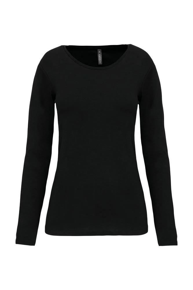 Kariban K3017 T-shirt Lange Mouwen Dames – Zwart