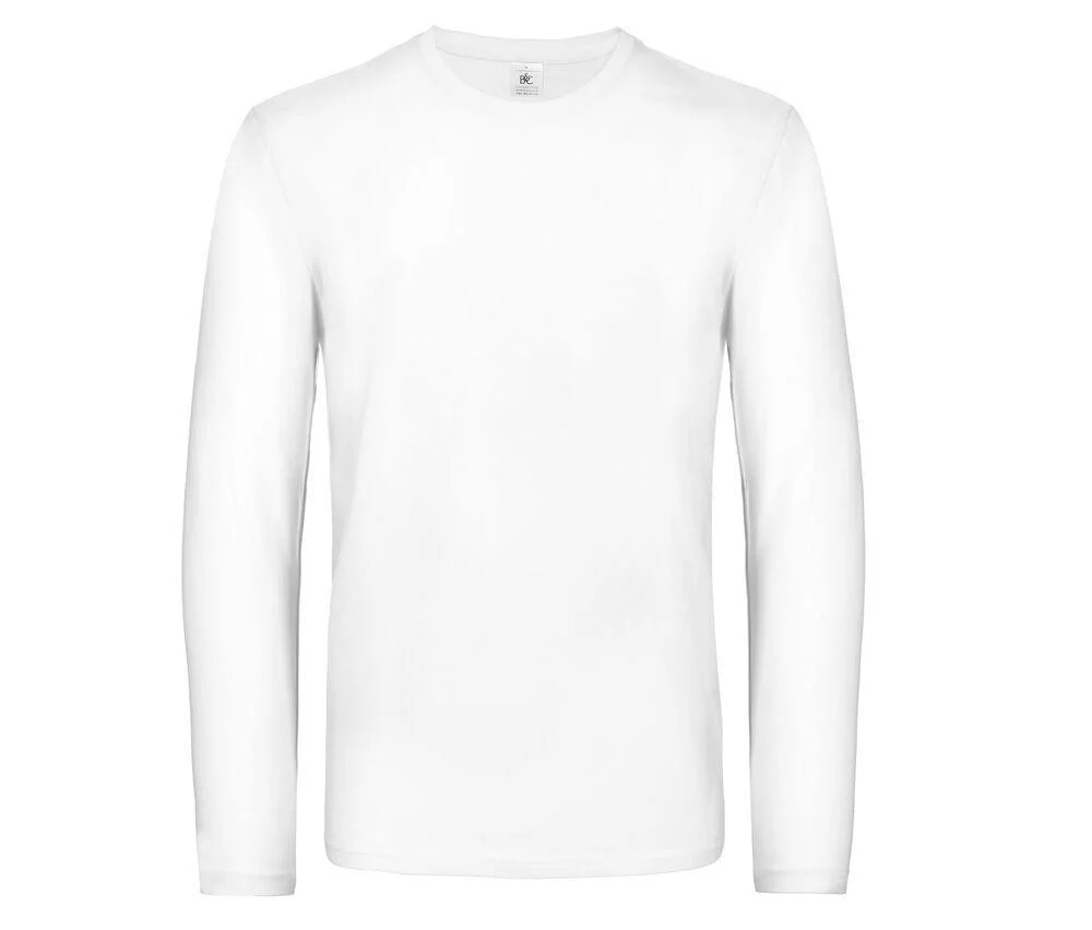 B&C BC07T #E190 T-shirt Lange Mouwen Heren – White