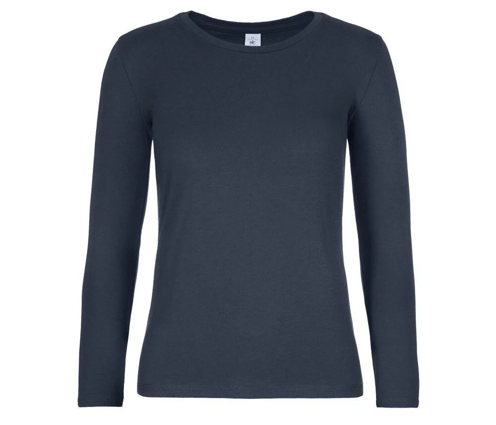 B&C BC08T #E190 T-shirt Lange Mouwen Dames – Navy