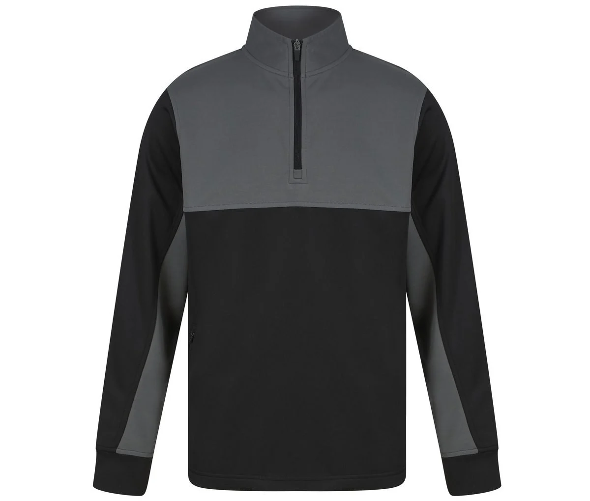 Finden & Hales LV874 Trainingstop met Korte Rits – Black/ Gunmetal Grey