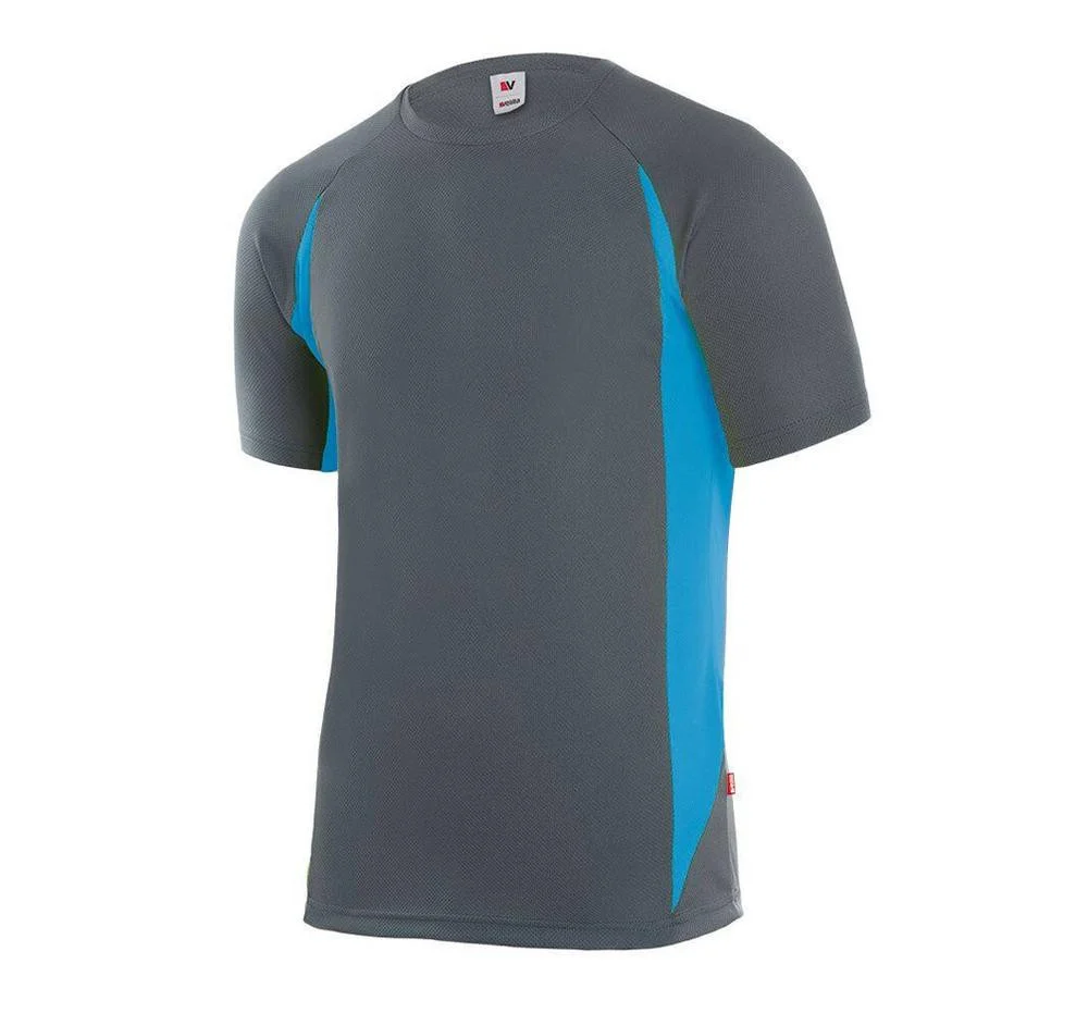 Velilla V5501 Tweekleurig Technisch T-shirt – Grey / Sky Blue