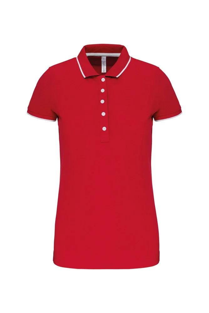 Kariban K252 Polo Dames – Rood / Wit / Marine