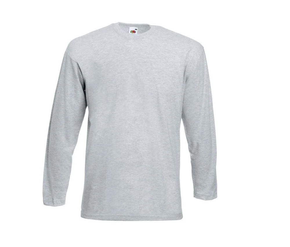 Fruit of the Loom SC233 Valueweight T-shirt Lange Mouwen – Heather Grey