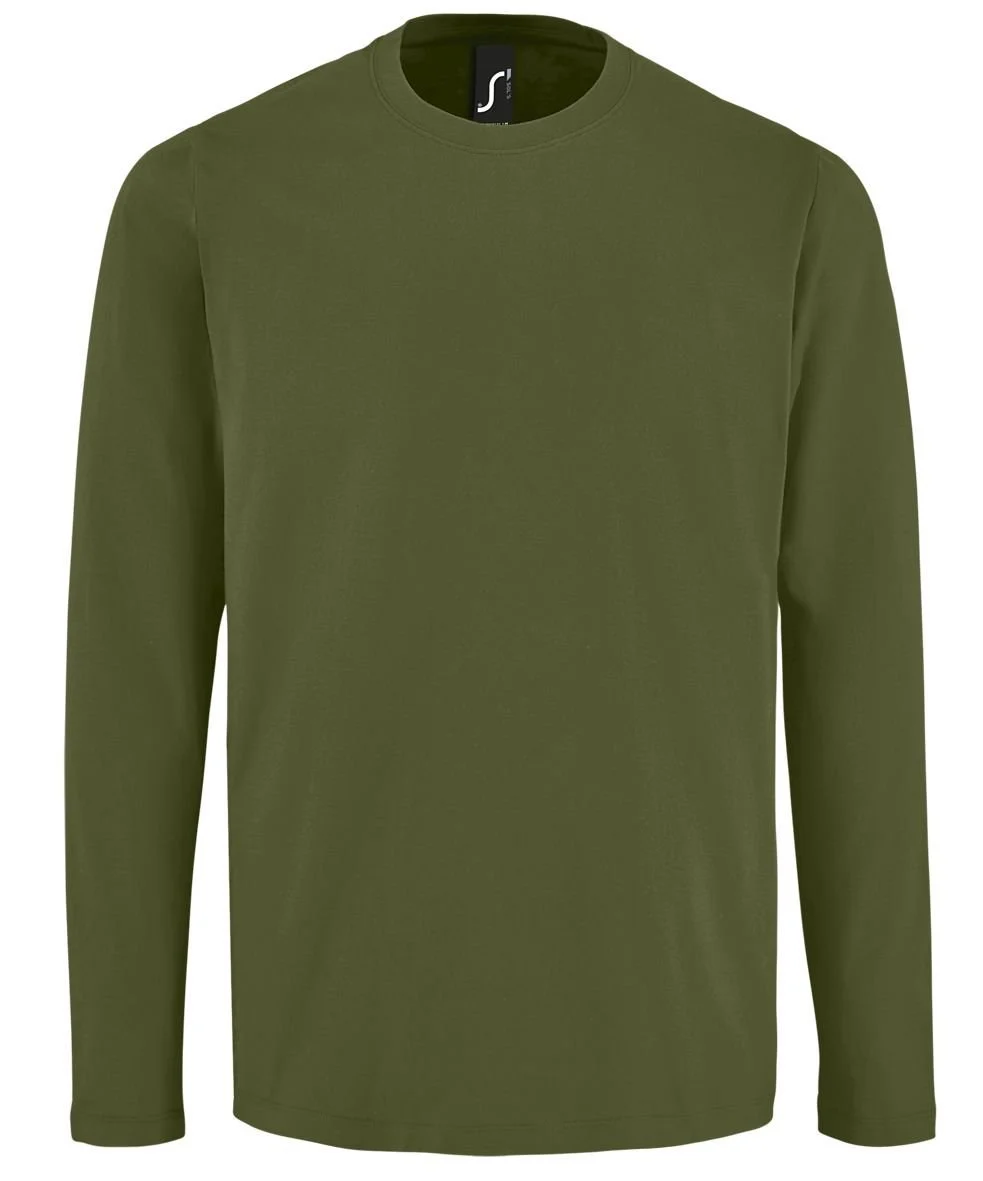 SOL'S 02074 Imperial T-shirt Lange Mouwen Heren – militair groen