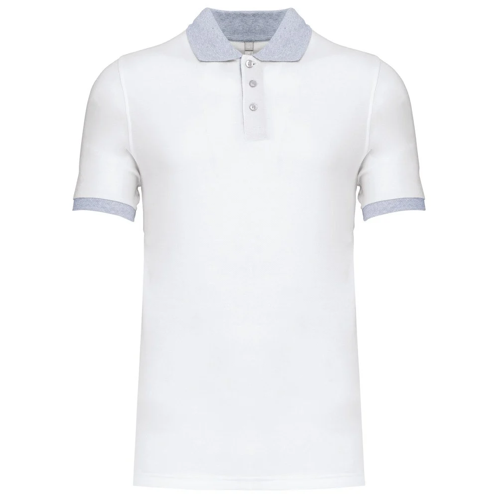 Kariban K258 Tweekleurig Polo Heren – Wit / Oxford grijs