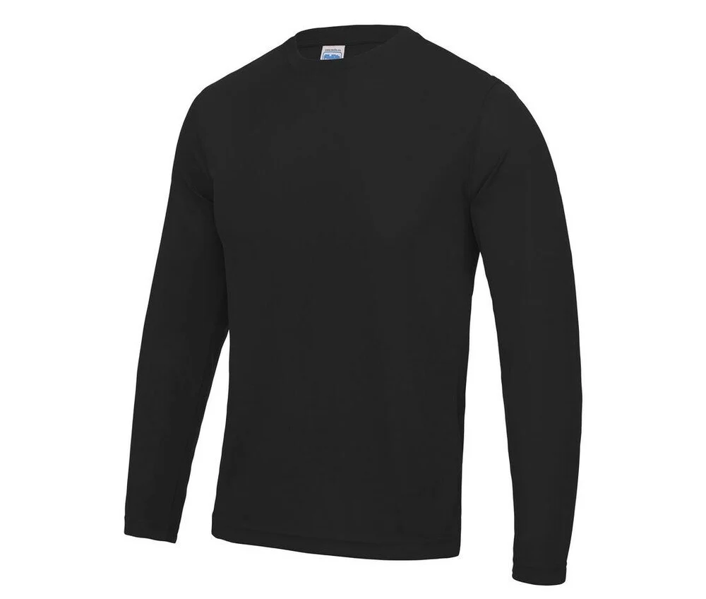 Just Cool JC002 Neoteric Sport T-shirt Lange Mouwen Heren – Gitzwart