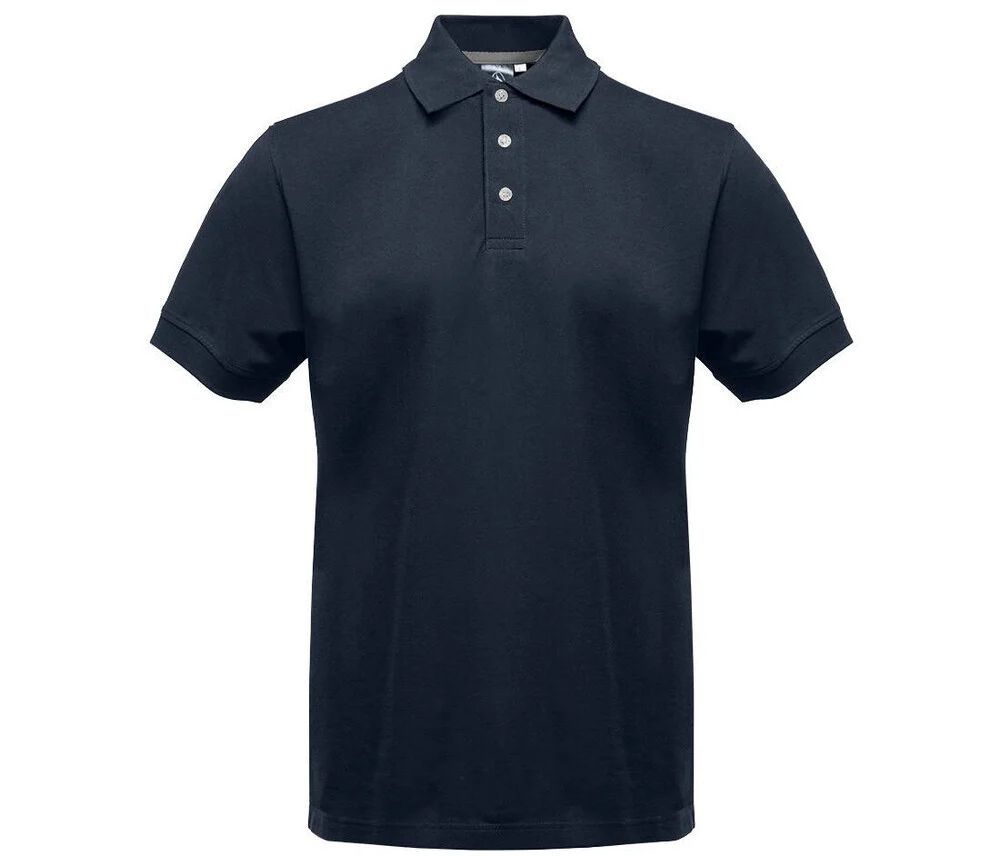 Black&Match BM100 Polo met Contrasterende Knopen – Navy / Silver