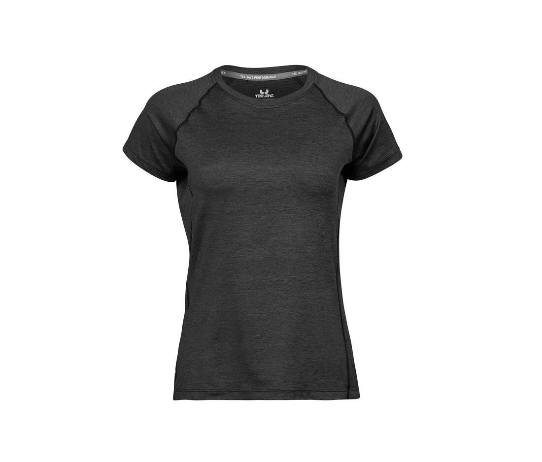 Tee Jays TJ7021 CoolDry T-shirt Dames – Black Melange