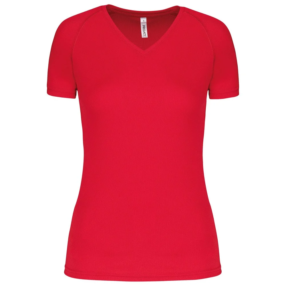 Proact PA477 Sport T-shirt V-hals Dames – Rood