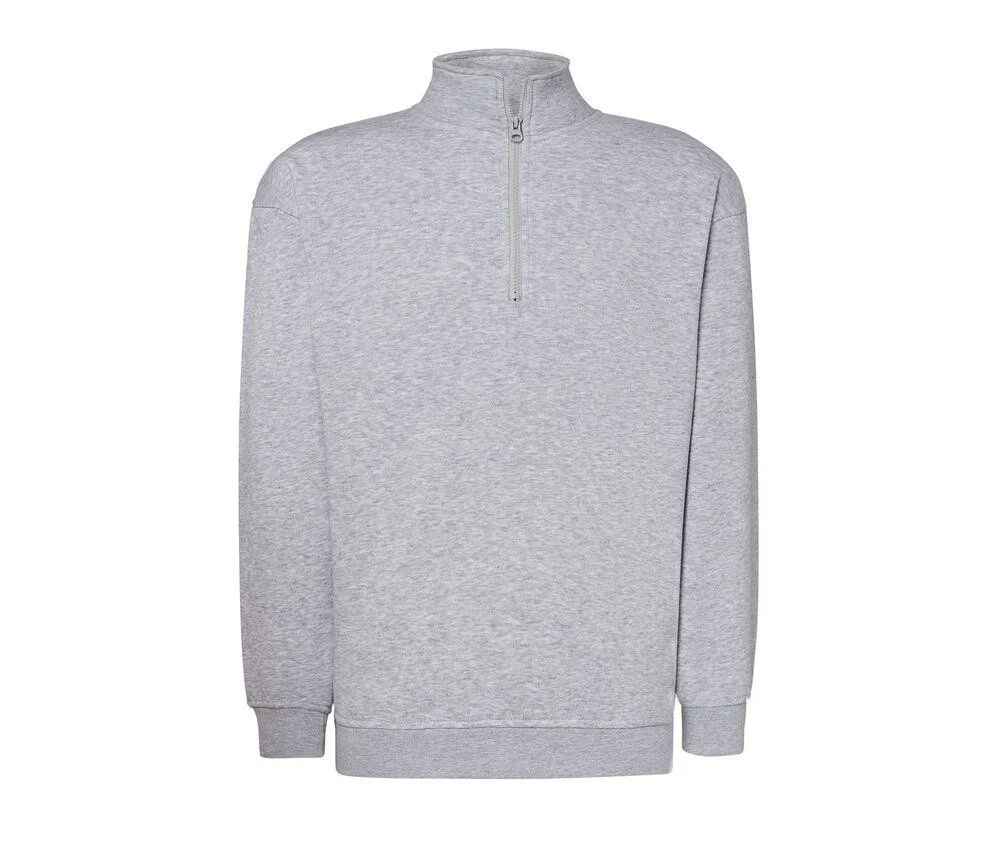 JHK JK298 Sweater met Ritskraag – Ash Grey