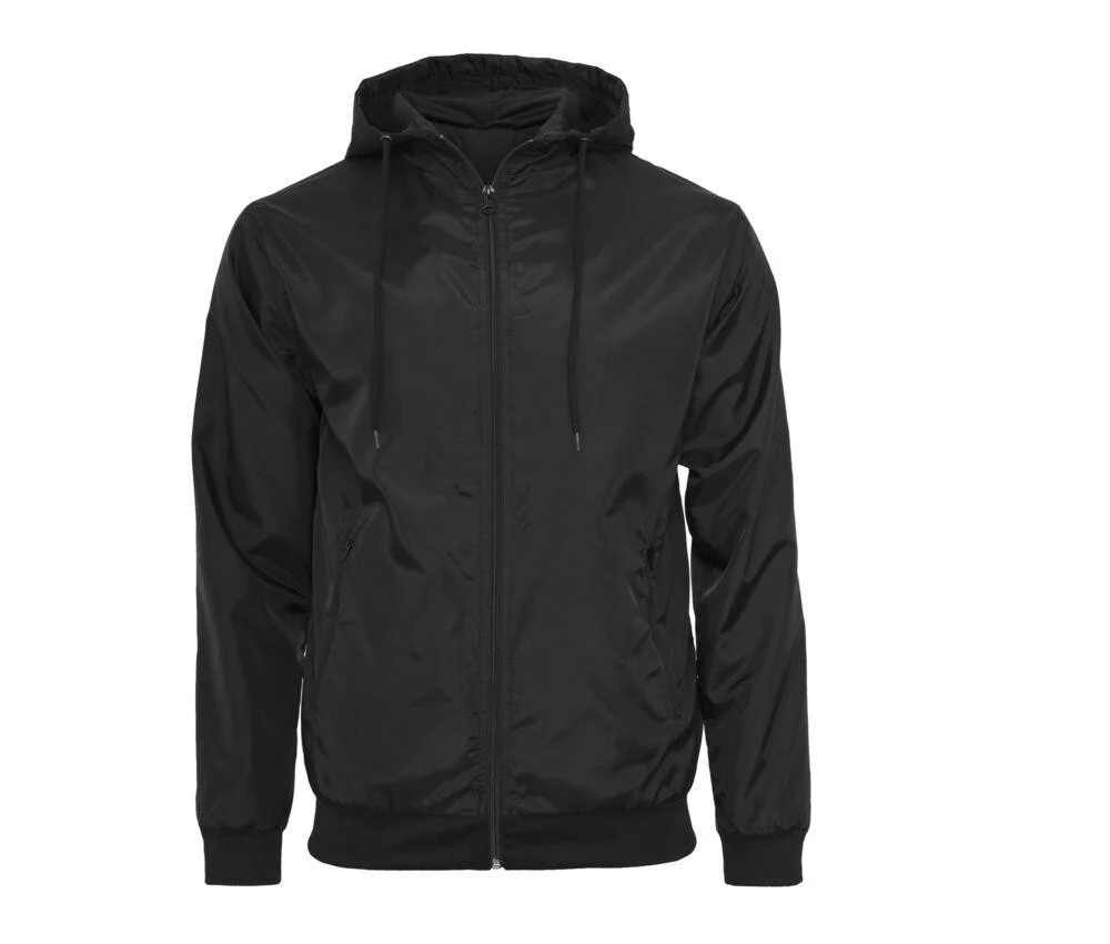 Build Your Brand BY016 Windjack Heren – Black / Black