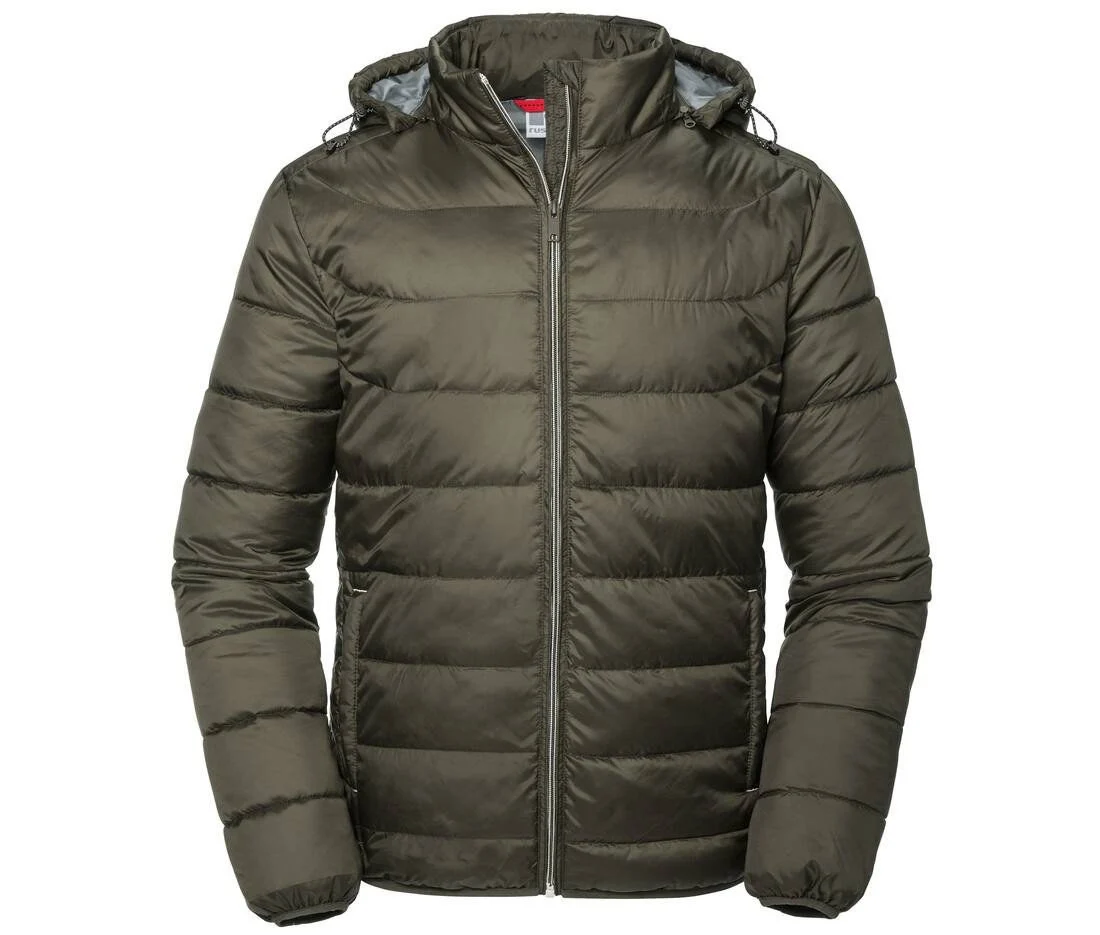 Russell RU440M Nano Gewatteerde Jas met Capuchon Heren – Dark Olive