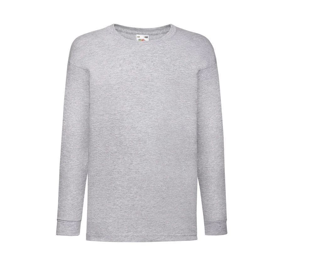 Fruit of the Loom SC6107 Kinder T-shirt Lange Mouwen – Heather Grey