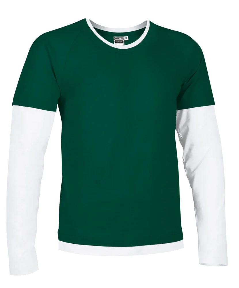 Valento CAVADEN Denver T-shirt Heren – bottle green-white
