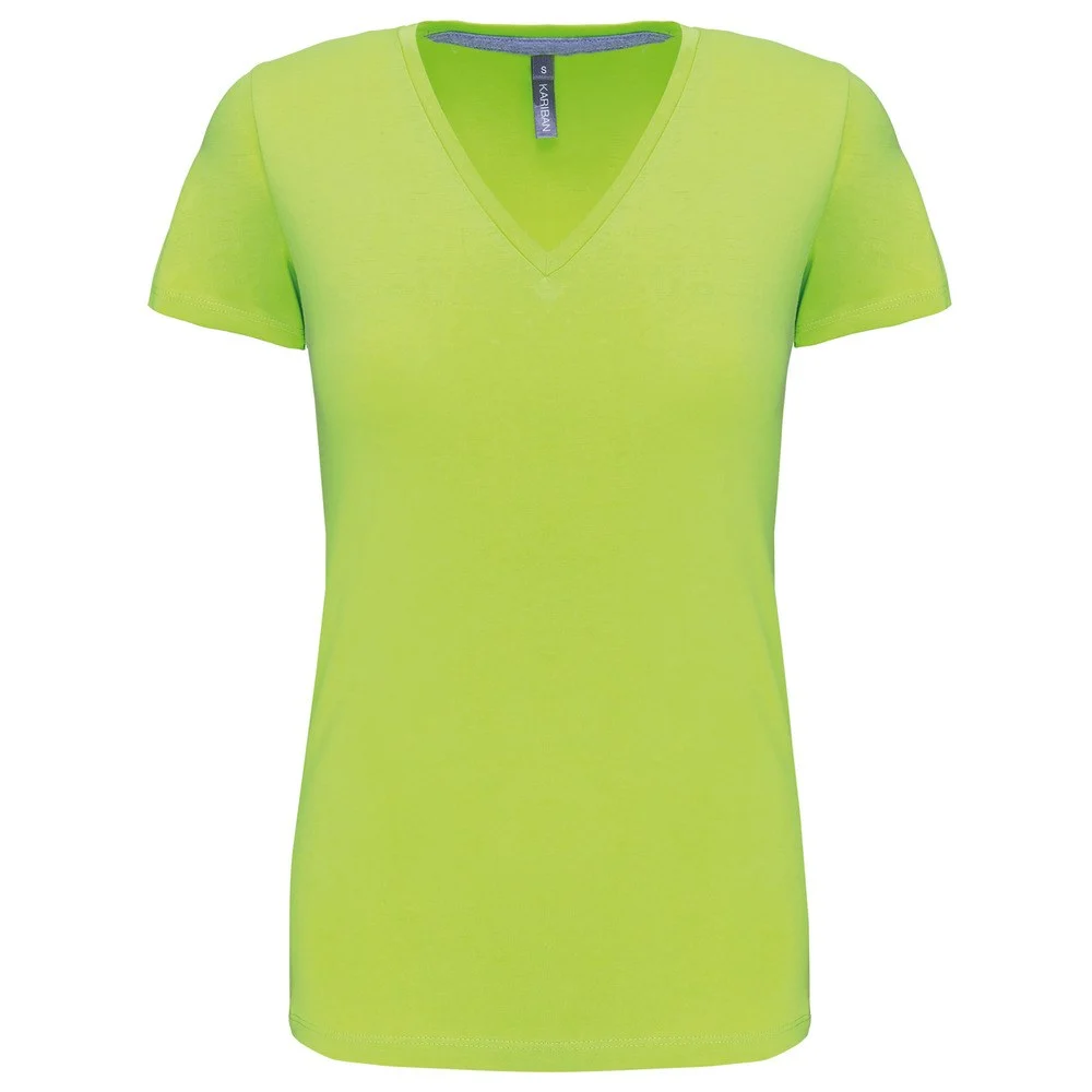 Kariban K381 T-shirt V-hals Dames – Limoengroen