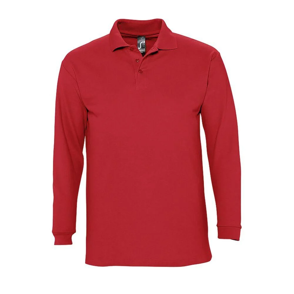 SOL'S 11353 Winter Polo Lange Mouwen Heren – Rood