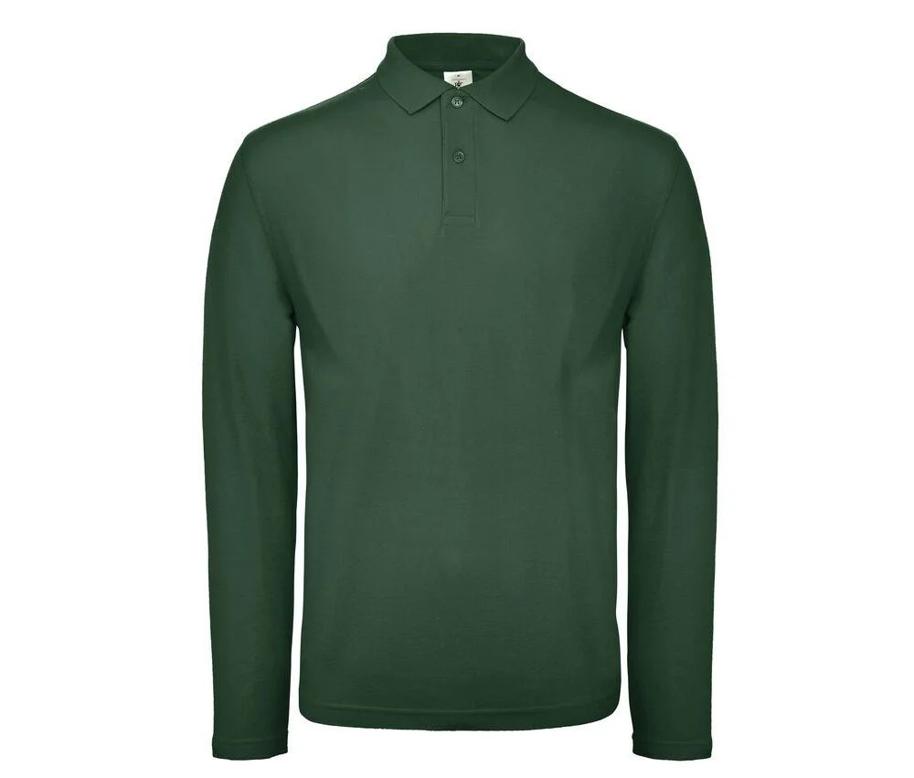 B&C ID1LS ID.001 Polo Lange Mouwen Heren – Bottle Green