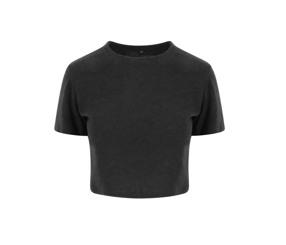 Just T's JT006 Tri-Blend Cropped T-shirt Dames – Heather Black