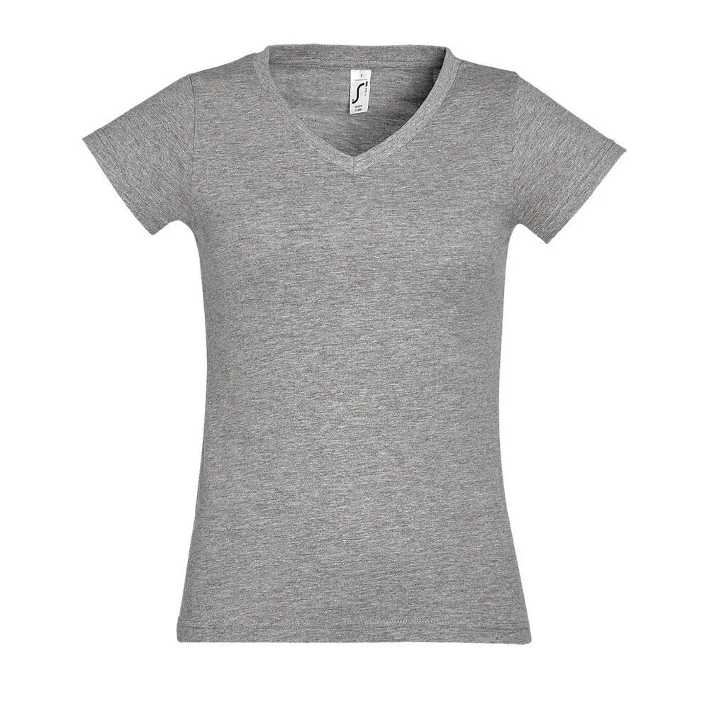 SOL'S 11388 Moon T-shirt V-hals Dames – Heide Grijs