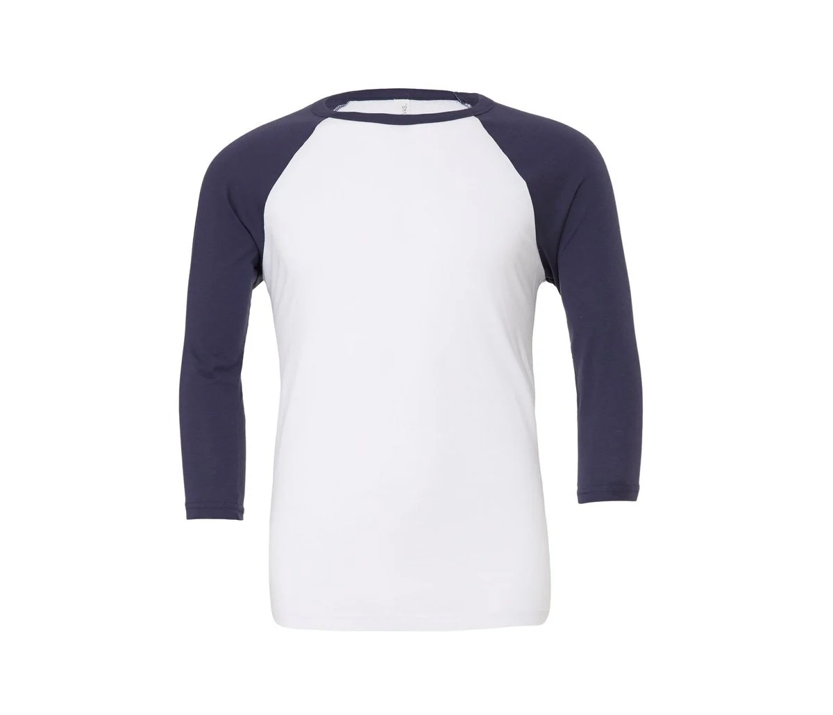 Bella+Canvas BE3200 Baseball T-shirt Heren – Wit / marine