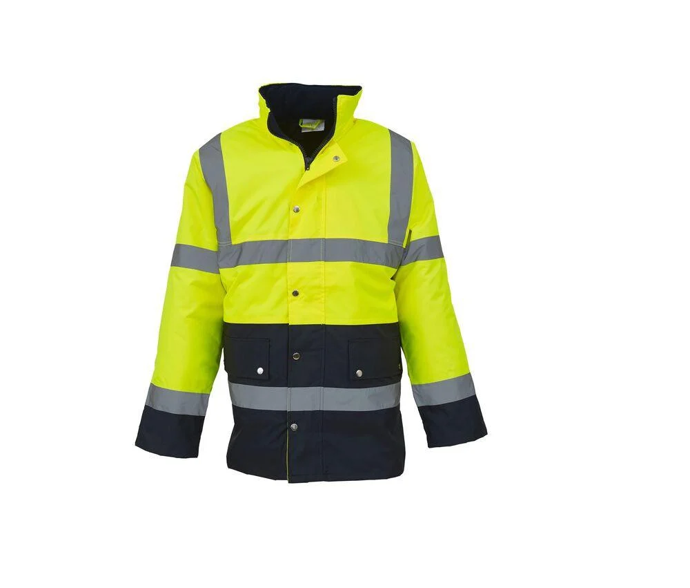 Yoko YK302 Tweekleurige Parka Hoge Zichtbaarheid – Hi Vis Yellow/Navy
