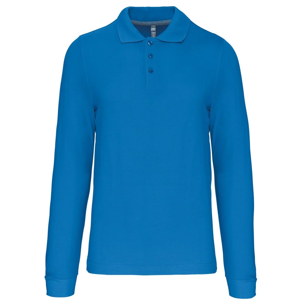 Kariban K243 Polo Lange Mouwen Heren – Tropisch Blauw