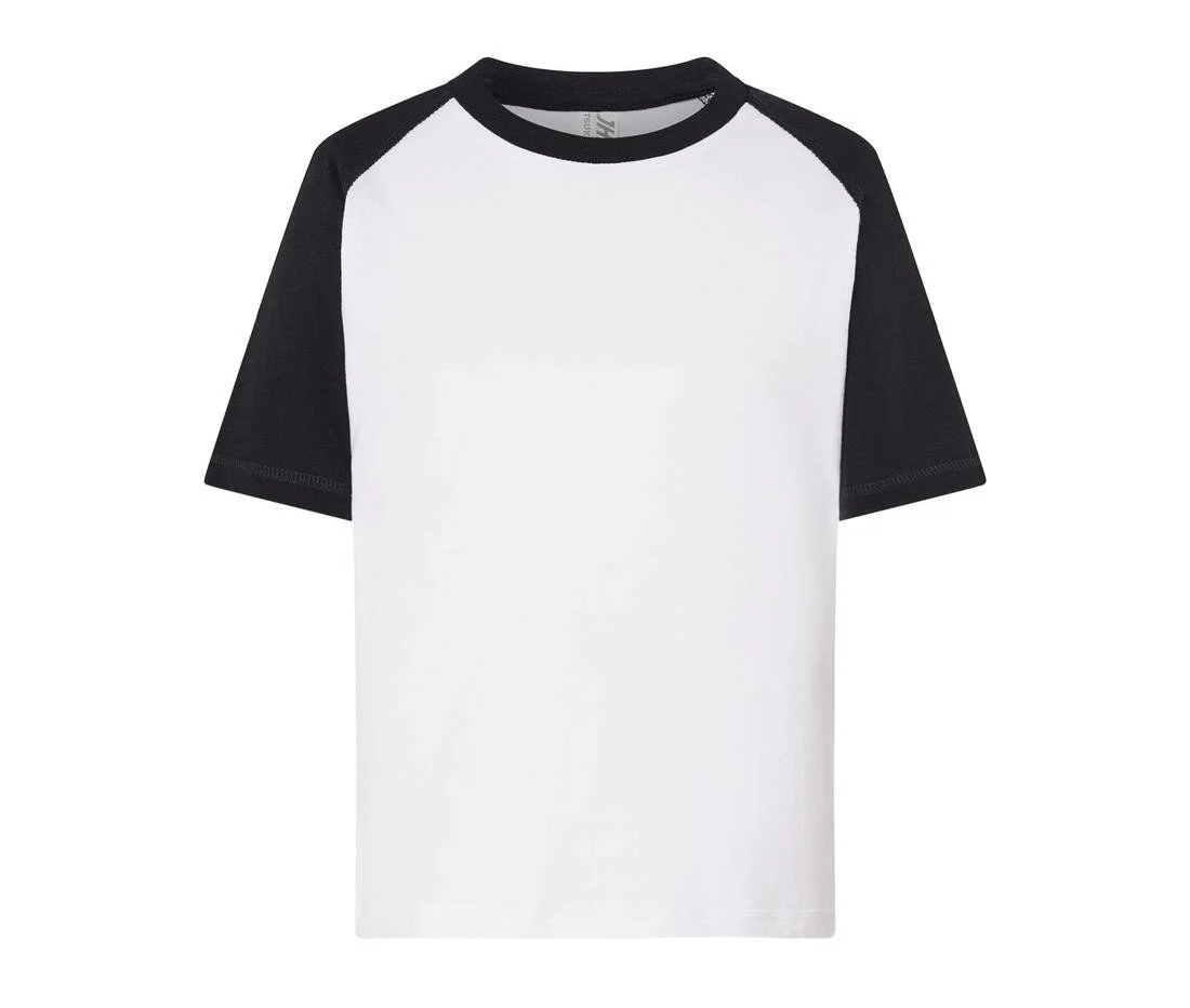 JHK JK153 Baseball Kinder T-shirt – White / Black