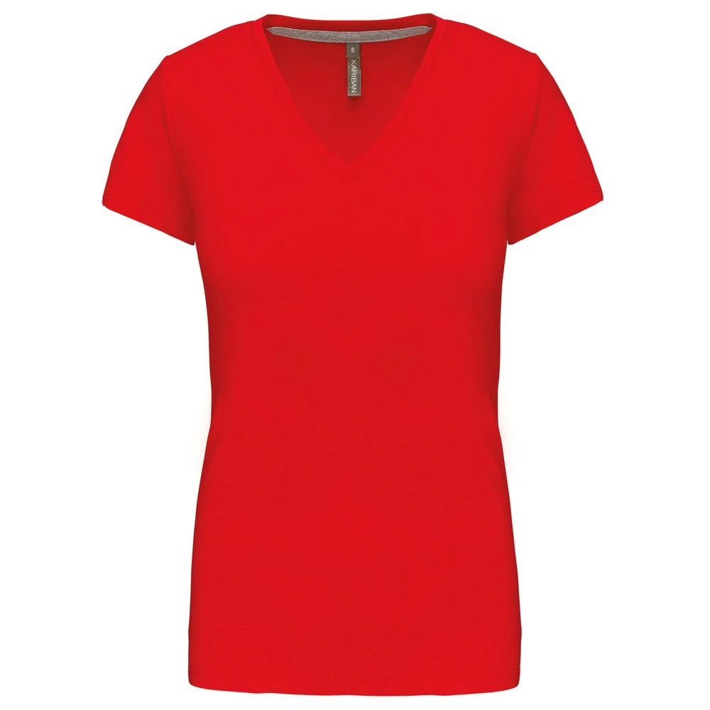 Kariban K381 T-shirt V-hals Dames – Rood