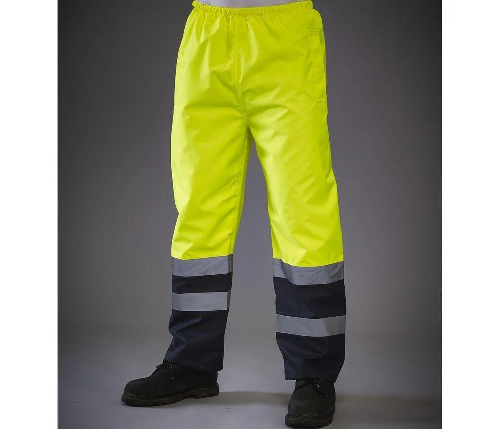 Yoko YK461 Tweekleurige Overbroek Hoge Zichtbaarheid – Hi Vis Yellow/Navy