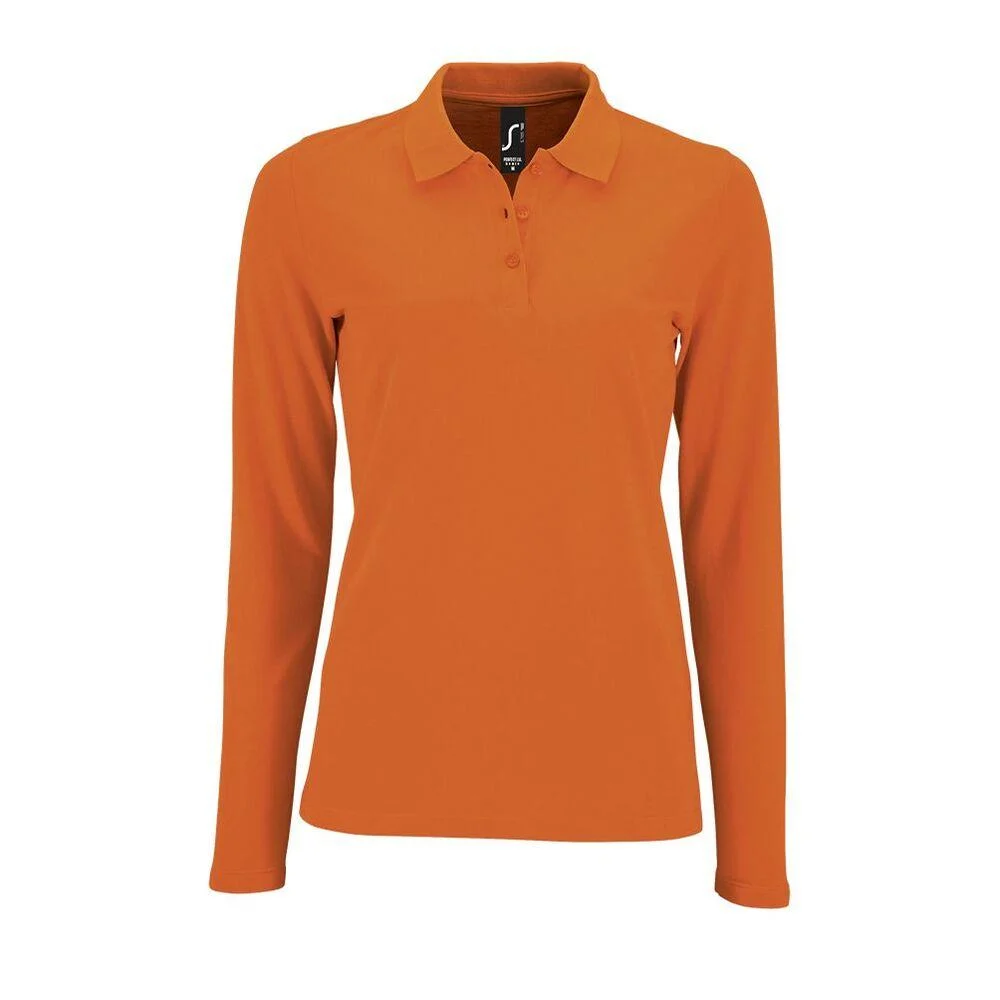 SOL'S 02083 Perfect Polo Lange Mouwen Dames – Oranje