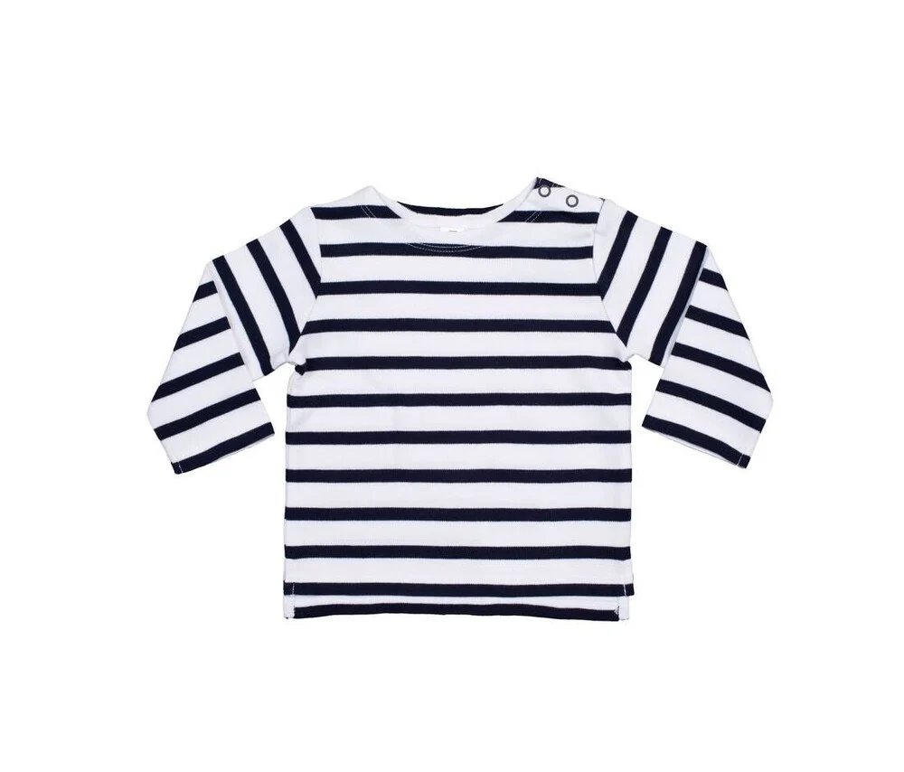 Babybugz BZ052 Biologisch Baby T-shirt – Wit / marine