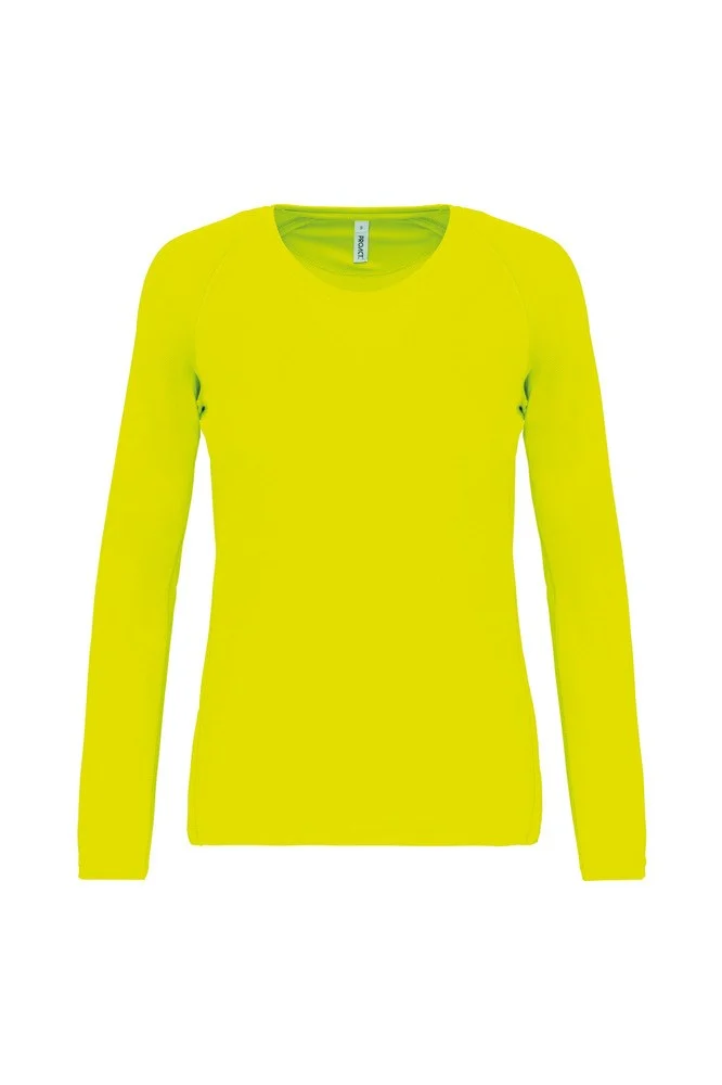 Proact PA444 Sport T-shirt Lange Mouwen Dames – Fluorescerend geel