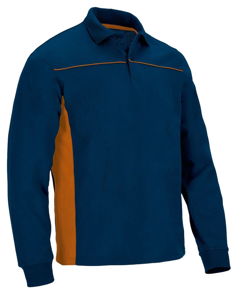 Valento POVATHL Thunder Polo Lange Mouwen – orion navy blue-party orange