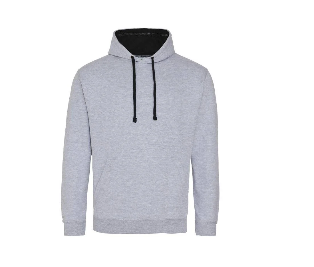 AWDIS JH003 Varsity Hoodie – Heather Grey/ Jet Black