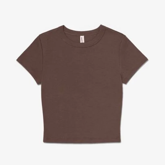 Bella+Canvas BE1010 Cropped T-shirt Dames – Solid Cocoa Blend