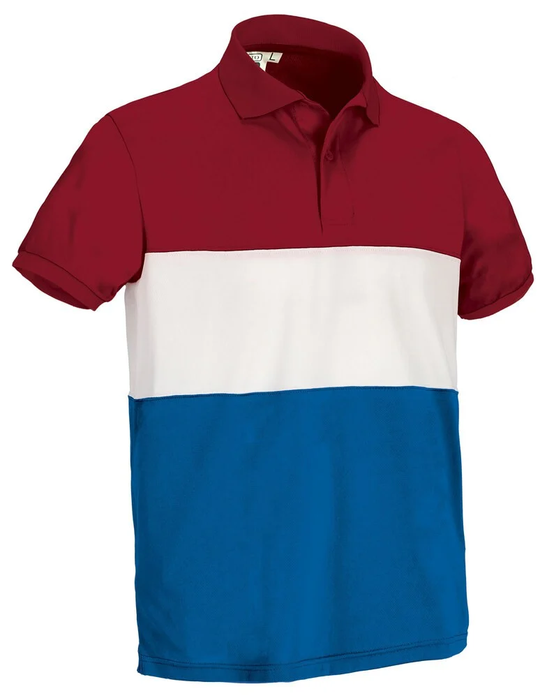 Valento POVAVAR Varsity Polo – lotto red-white-royal blue