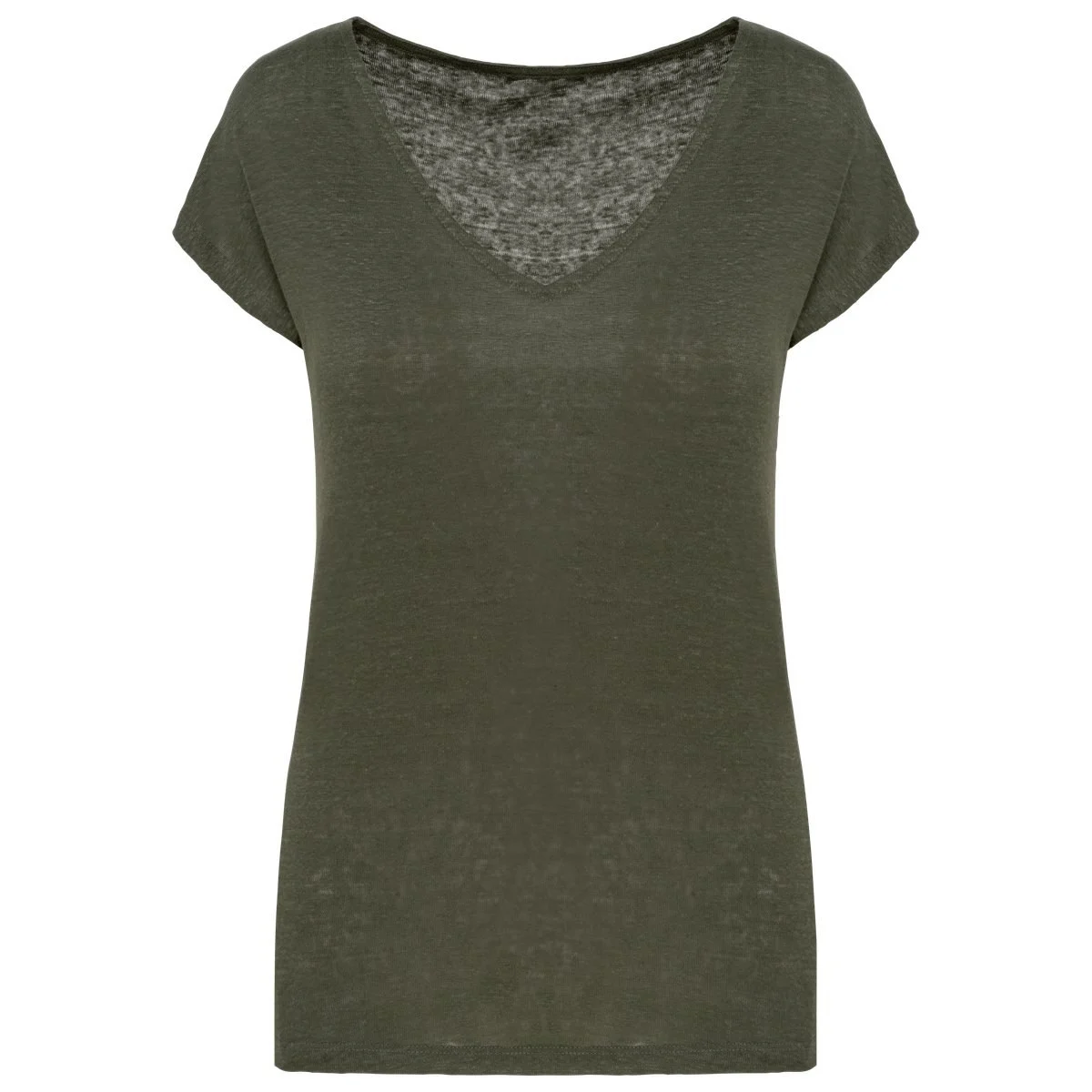 Spasso SP321 T-shirt V-hals Dames – Organisch Khaki