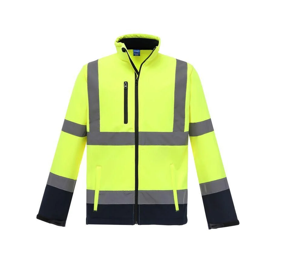 Yoko YKK09 Softshell Jas Hoge Zichtbaarheid – Hi Vis Yellow/Navy