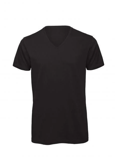 B&C BC044 TM044 V-hals T-shirt Heren – Black