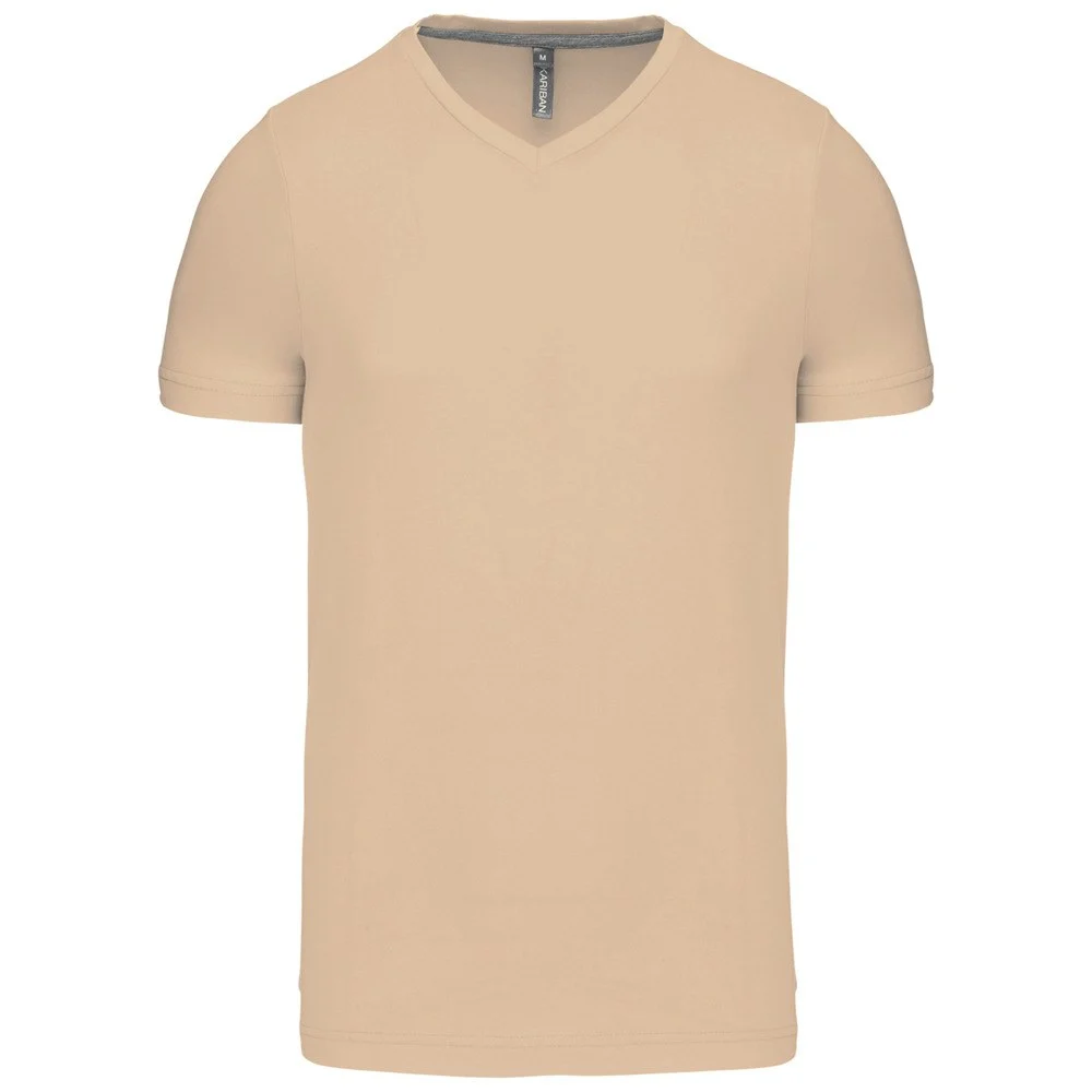 Kariban K357 T-shirt V-hals Heren – Licht zand