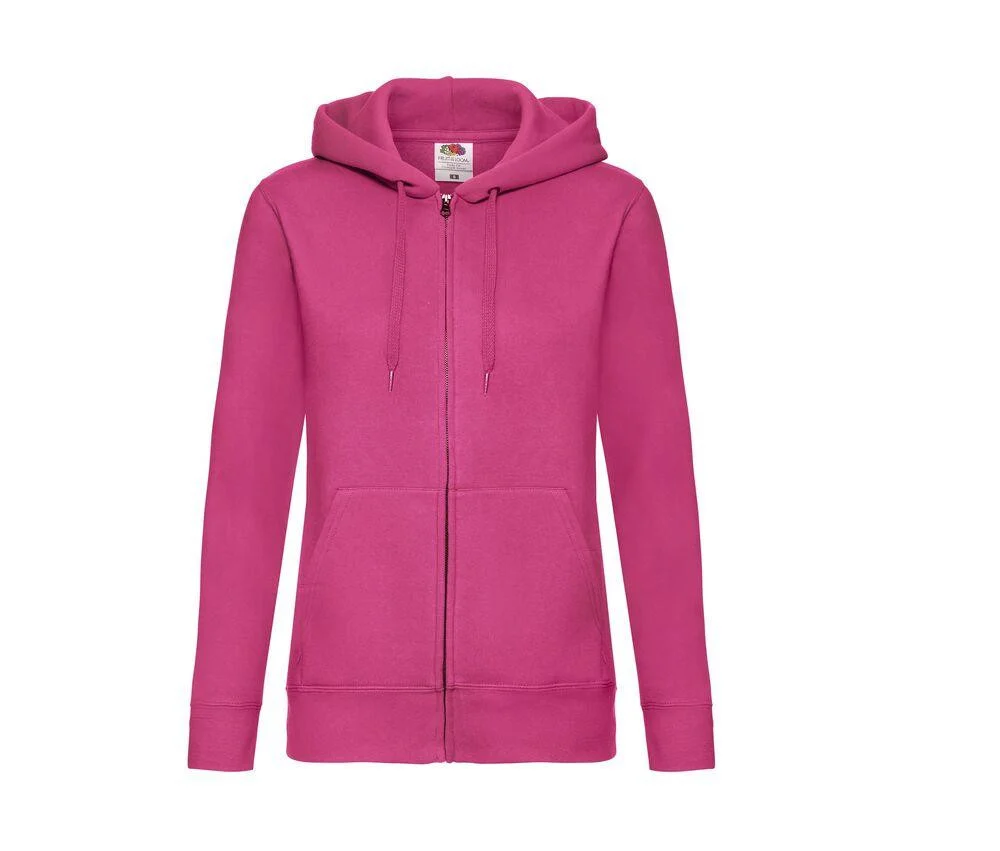 Fruit of the Loom SC375 Premium Ritshoodie Dames – Fuchsia