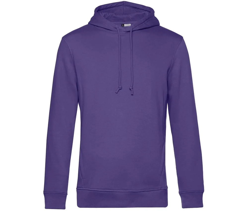 B&C BCU33B Biologische Hoodie Heren – Radiant Purple