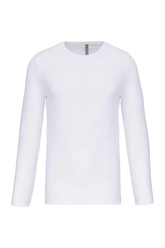 Kariban K3016 T-shirt Lange Mouwen Heren – Wit