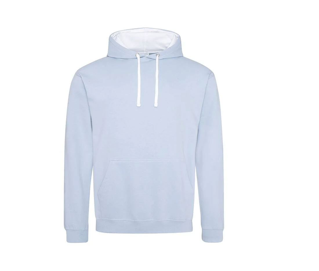 AWDIS JH003 Varsity Hoodie – Sky Blue/White