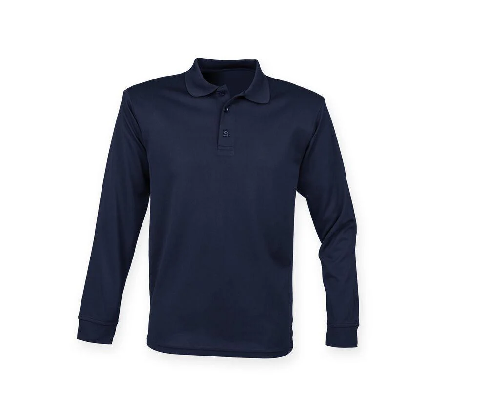 Henbury HY478 Polo Lange Mouwen – Navy