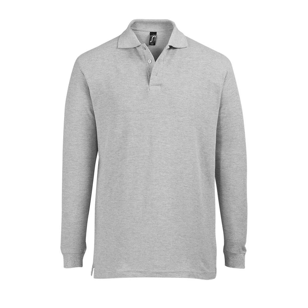 SOL'S 11328 Star Polo Lange Mouwen Heren – Heide Grijs