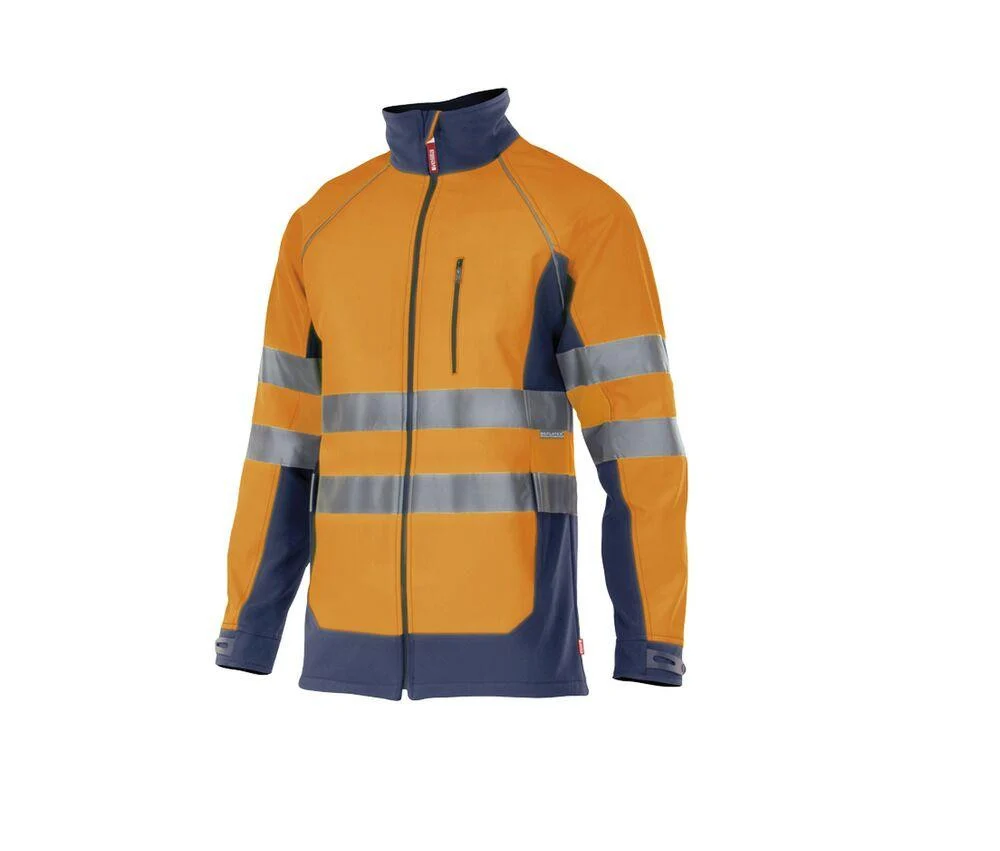 Velilla V6001 Tweekleurige Softshell Jas Hoge Zichtbaarheid – Fluo Orange / Navy
