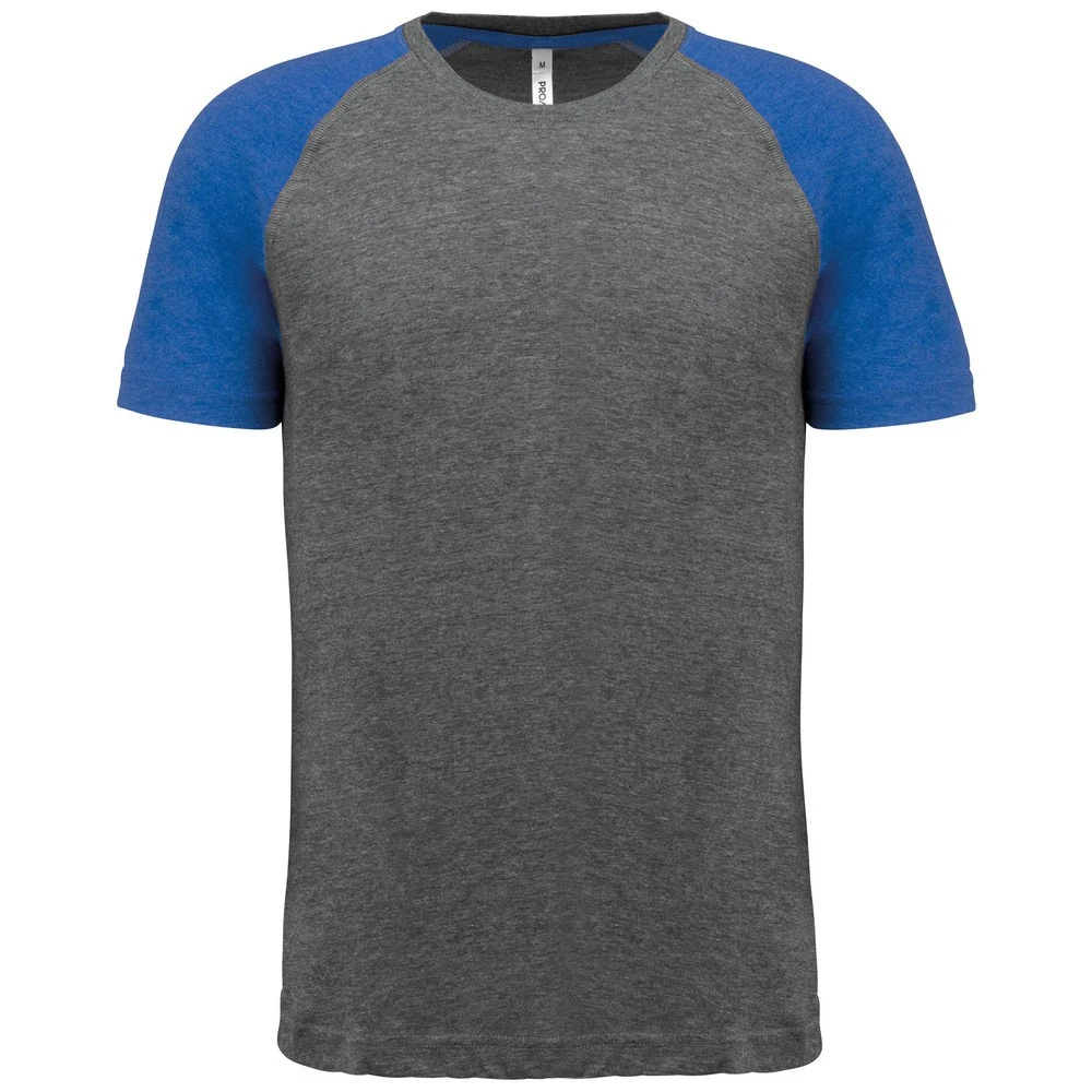 Proact PA4010 Sport Tri-Blend T-shirt – Grijs Heather / Sportief Koningsblauw Heather